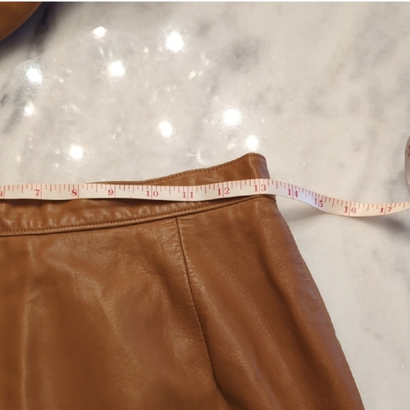 Maxima For Neiman Marcus Vintage Tan Leather Jacket and Skirt Set Women's Size 6 - Picture 7 of 16